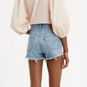 Levi's 501 cutoff denim shorts light wash